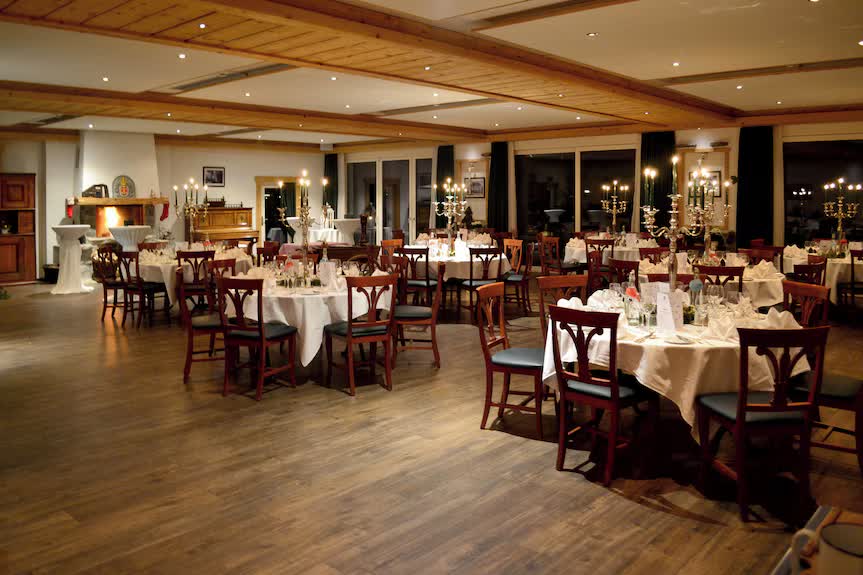 Salão de jantar do Carlton em Interlaken