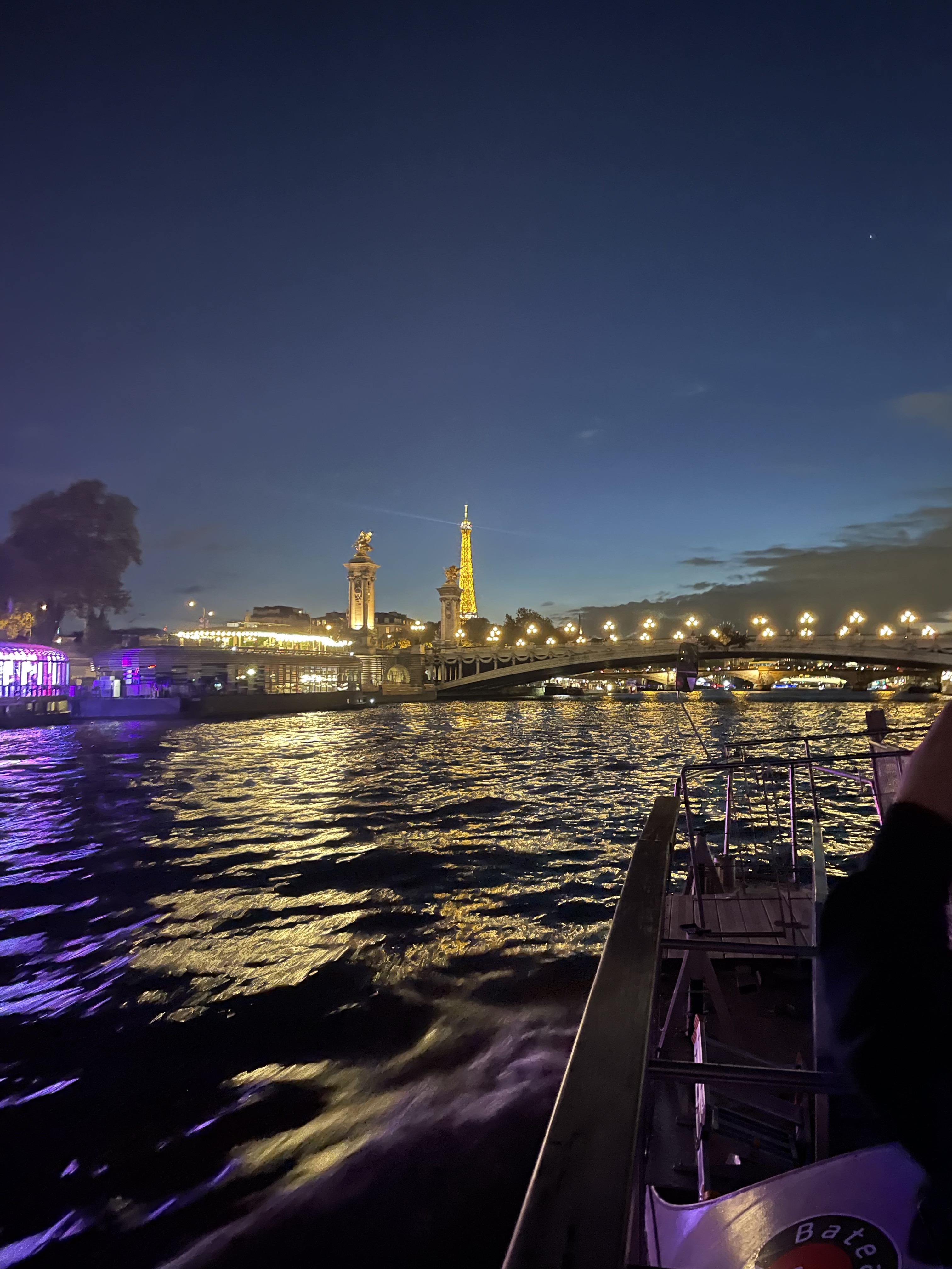 Rio Sena ao entardecer, chegada em Paris